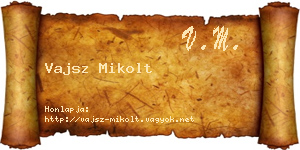 Vajsz Mikolt névjegykártya